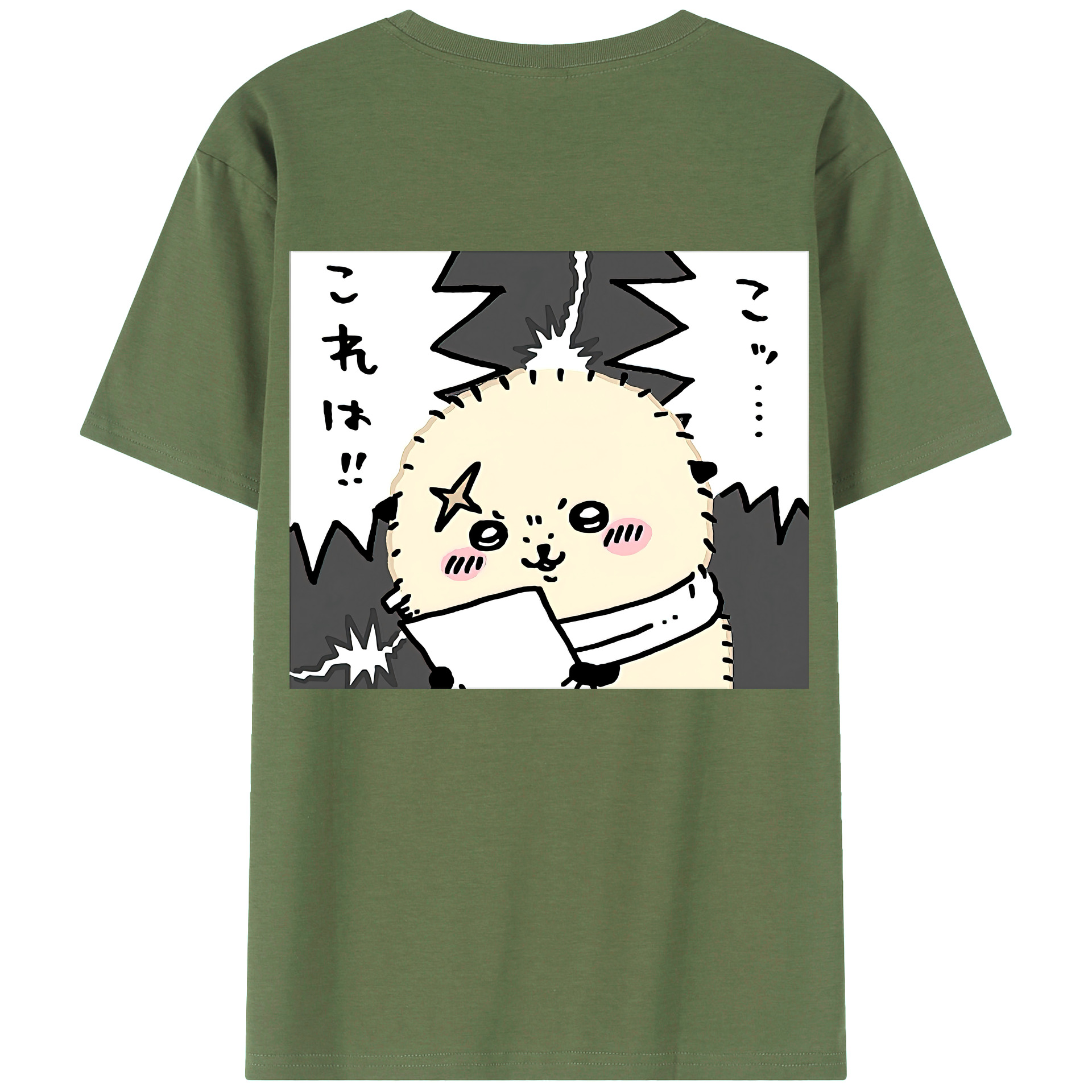 （画像用） ちいかわ ラッコ Chii-kawa Sea otter 綿100％ メンズ半袖Tシャツ（バックプリント） 通気性